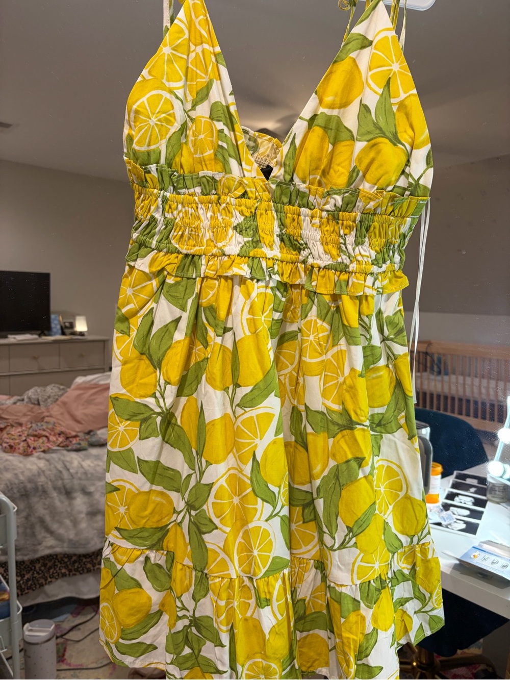 Sweet Zest Lemon Print Mini Dress - VICI - Picture 2 of 3
